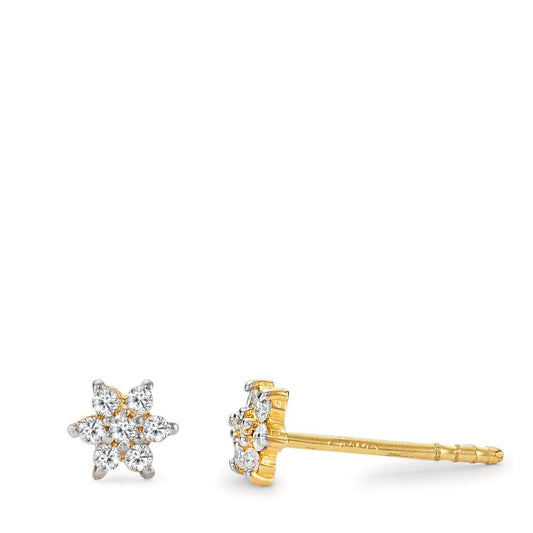 Stud earrings 18k Yellow Gold Diamond 0.084 ct, 14 Stones, w-si Ø3.5 mm