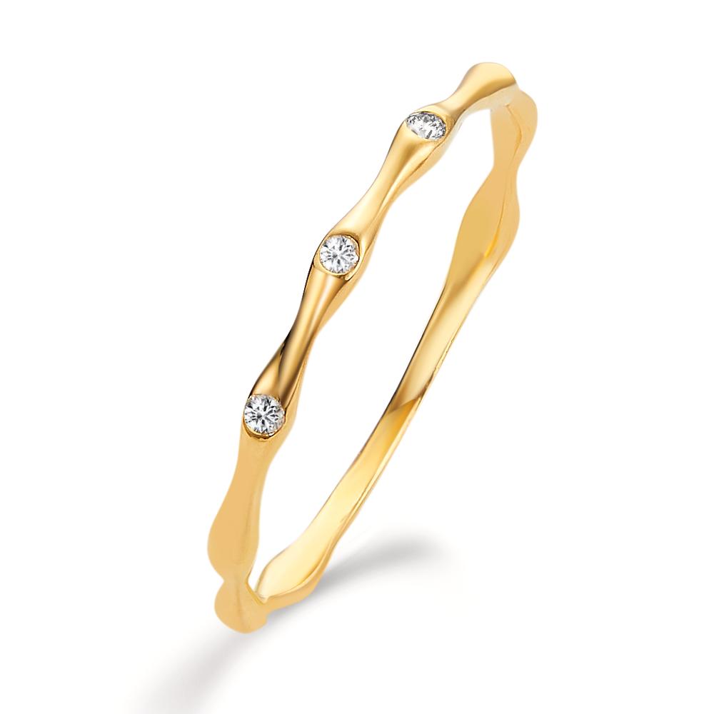 Ring 18k Yellow Gold Diamond 0.033 ct, 3 Stones, w-si