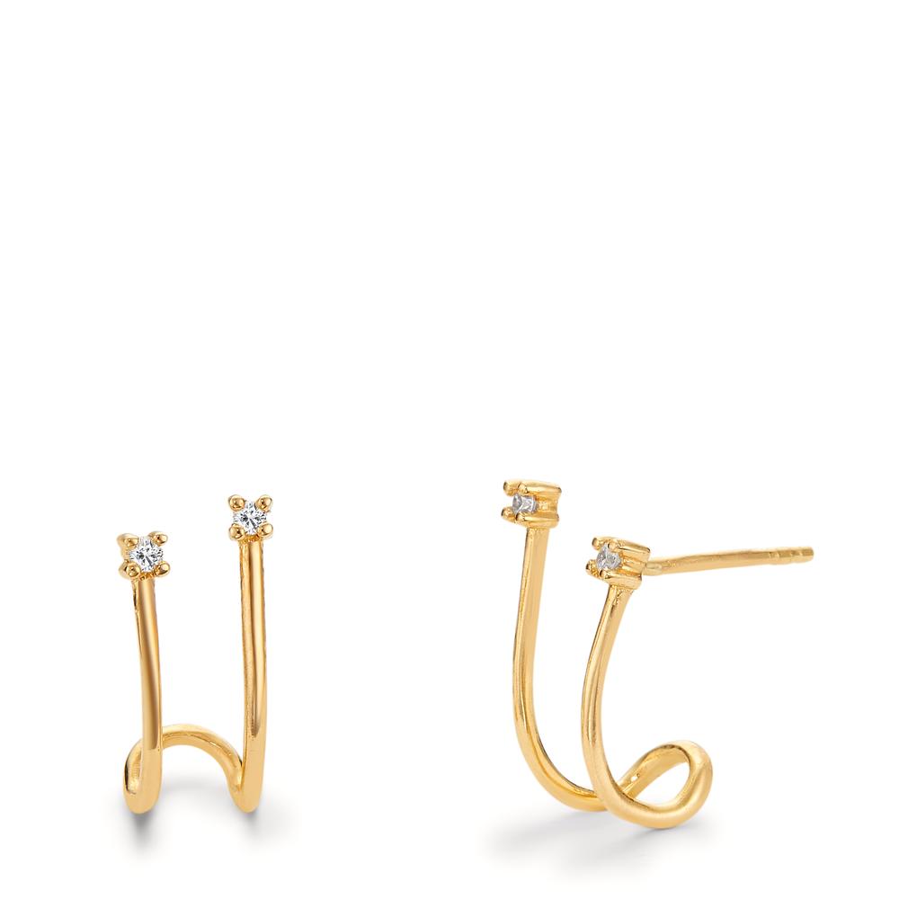 Stud earrings 18k Yellow Gold Diamond 0.04 ct, 4 Stones, w-si