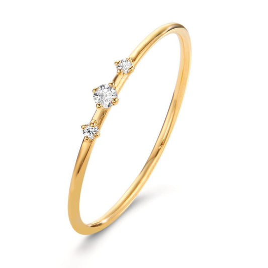 Ring 18k Yellow Gold Diamond 0.05 ct, 3 Stones, w-si