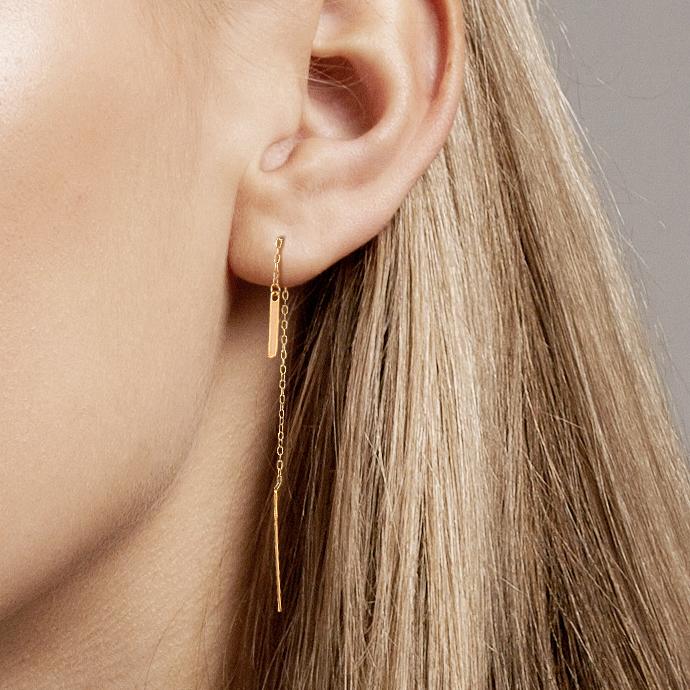 Threader Earrings 18k Yellow Gold