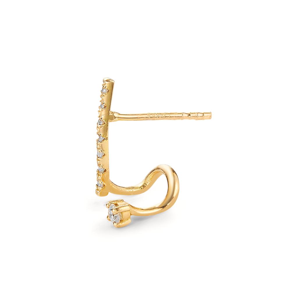 Single stud earring 18k Yellow Gold Diamond 0.063 ct, 8 Stones, w-si