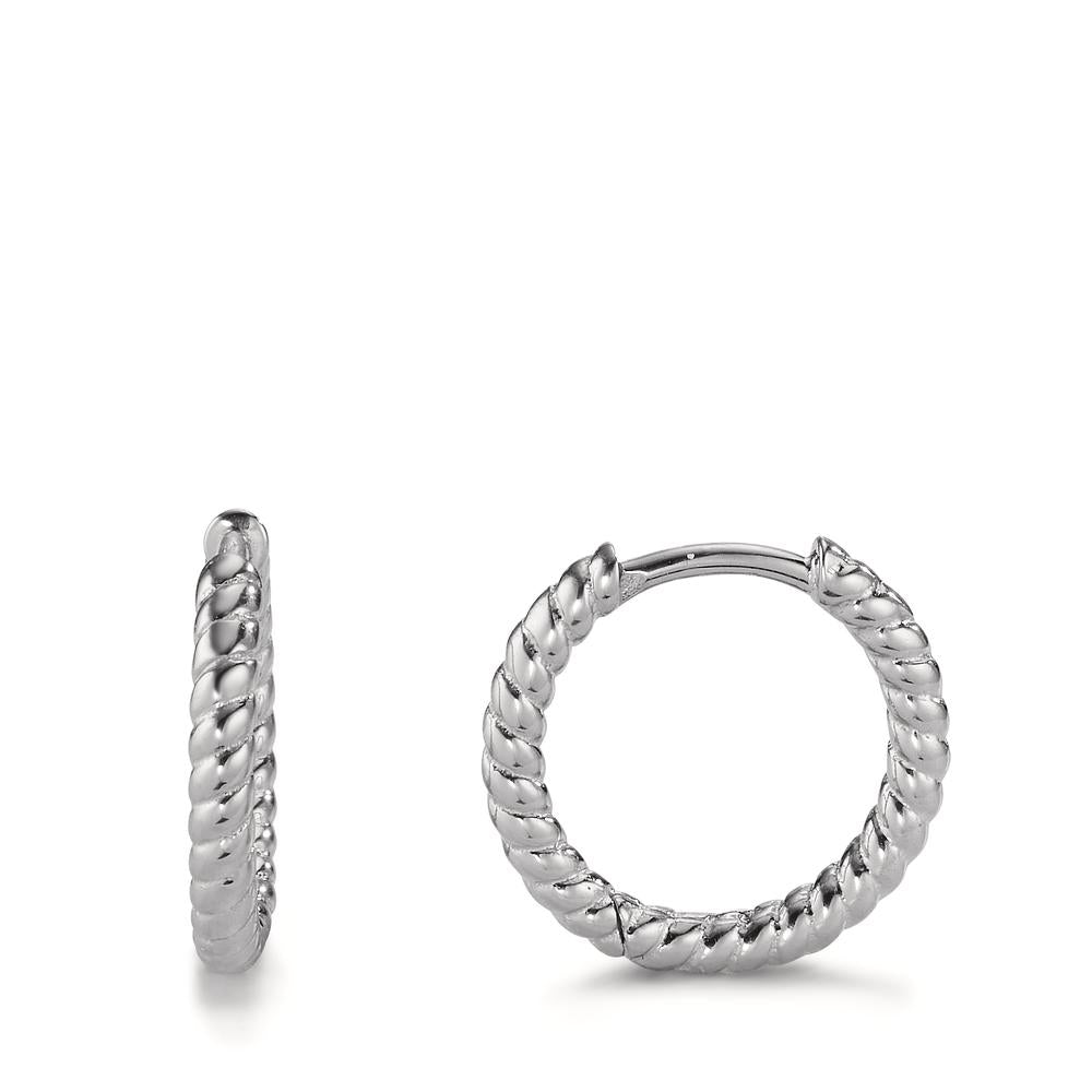 Hinged hoop Silver Rhodium plated