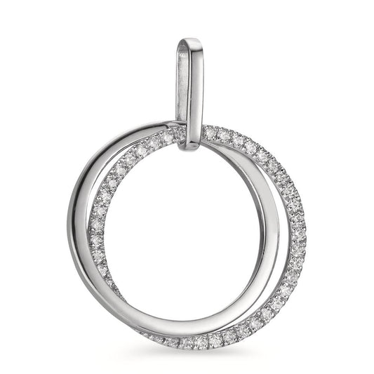 Pendant Silver Zirconia Rhodium plated Ø22 mm