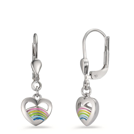 Drop Earrings Silver Rhodium plated Heart