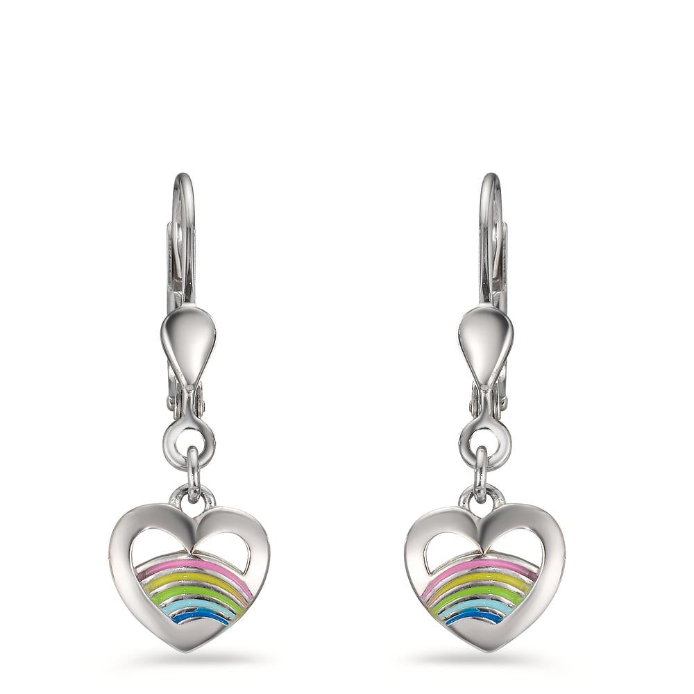 Drop Earrings Silver Rhodium plated Heart