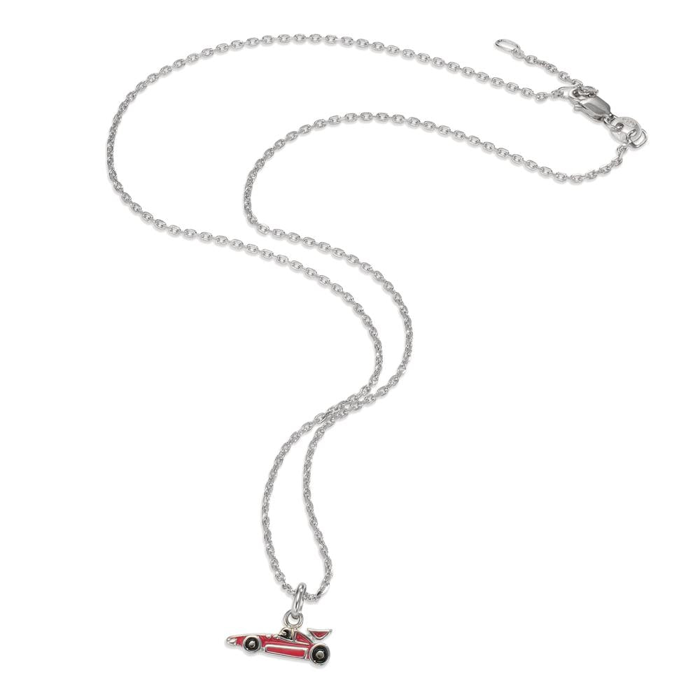 Necklace with pendant Silver Rhodium plated Racing Car 38-40 cm