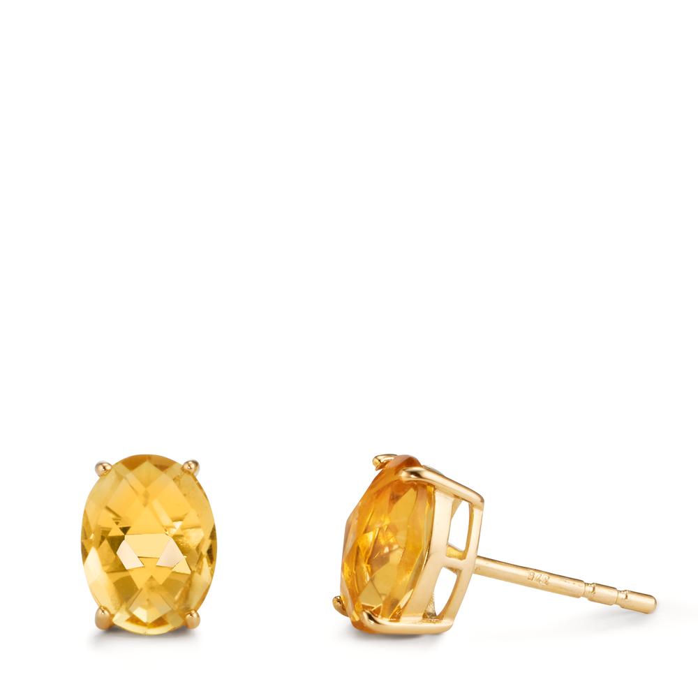 Stud earrings 9k Yellow Gold Citrine 2 Stones