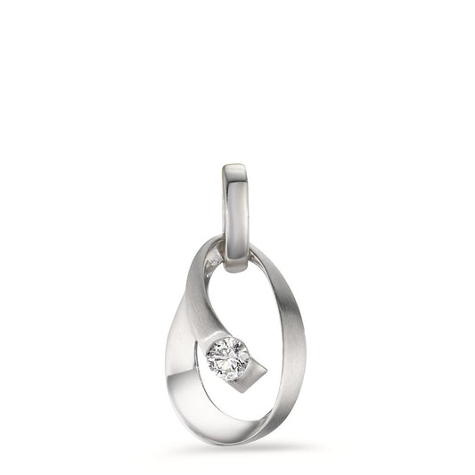 Pendant 9k White Gold Zirconia