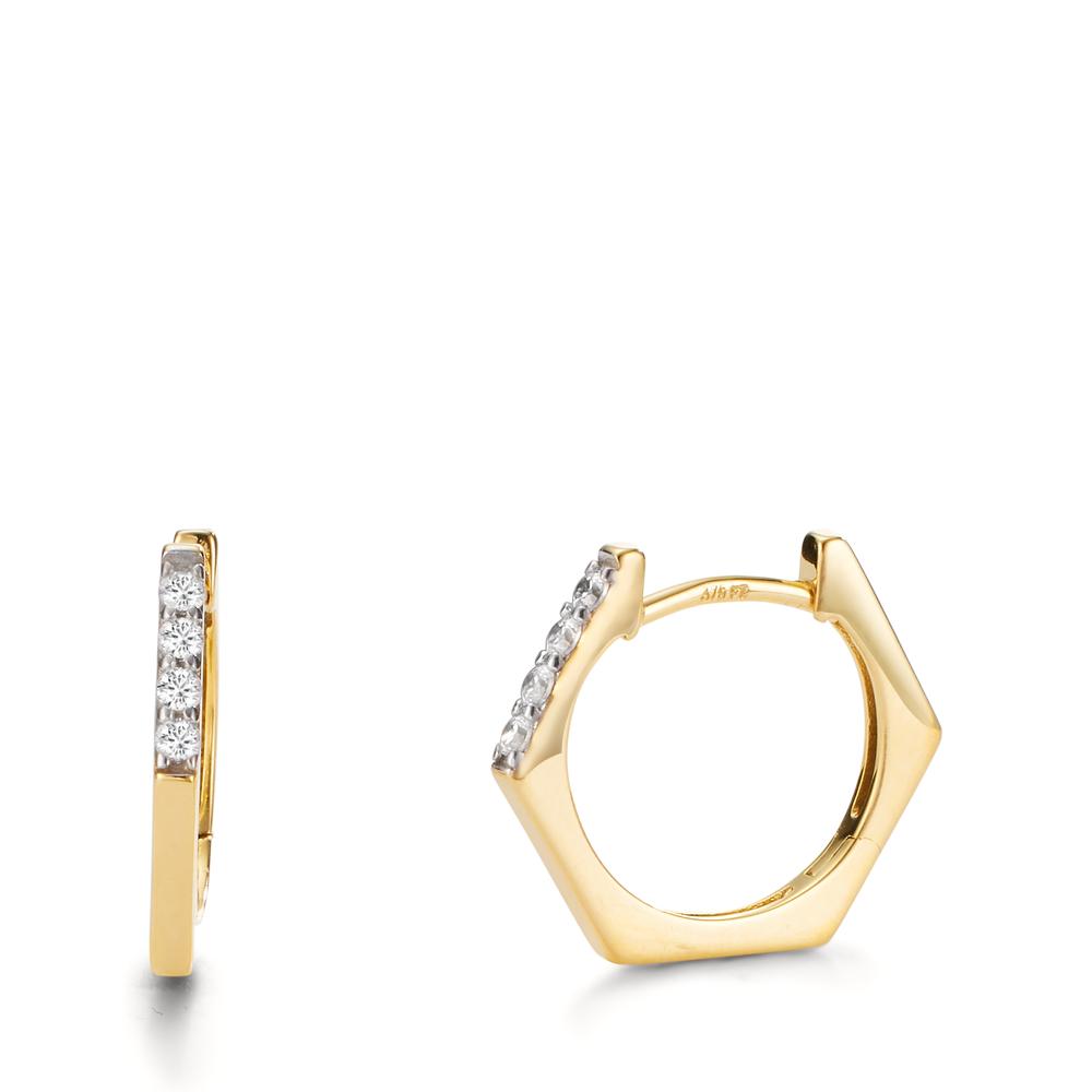 Hinged hoop 9k Yellow Gold Zirconia 8 Stones