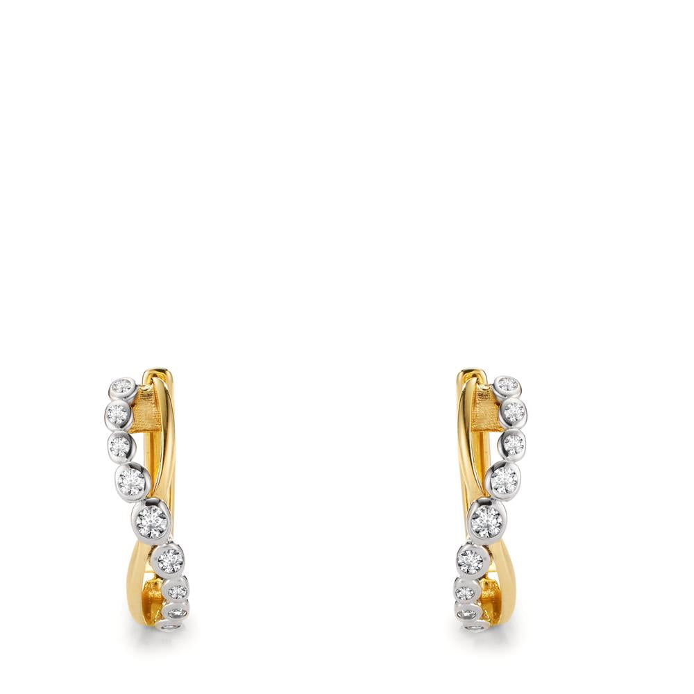 Hinged hoop 9k Yellow Gold Zirconia 18 Stones