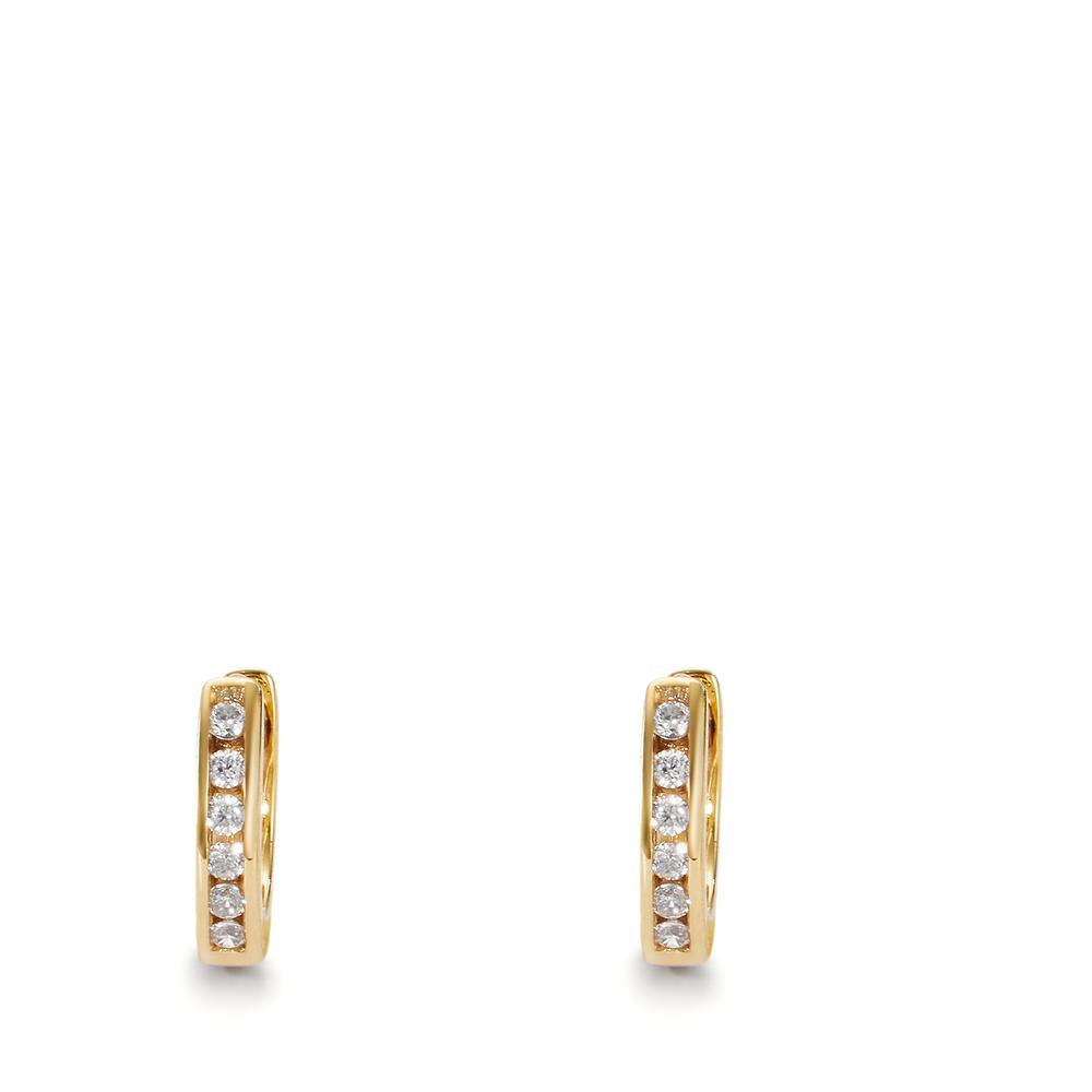 Hinged hoop 9k Yellow Gold Zirconia 12 Stones