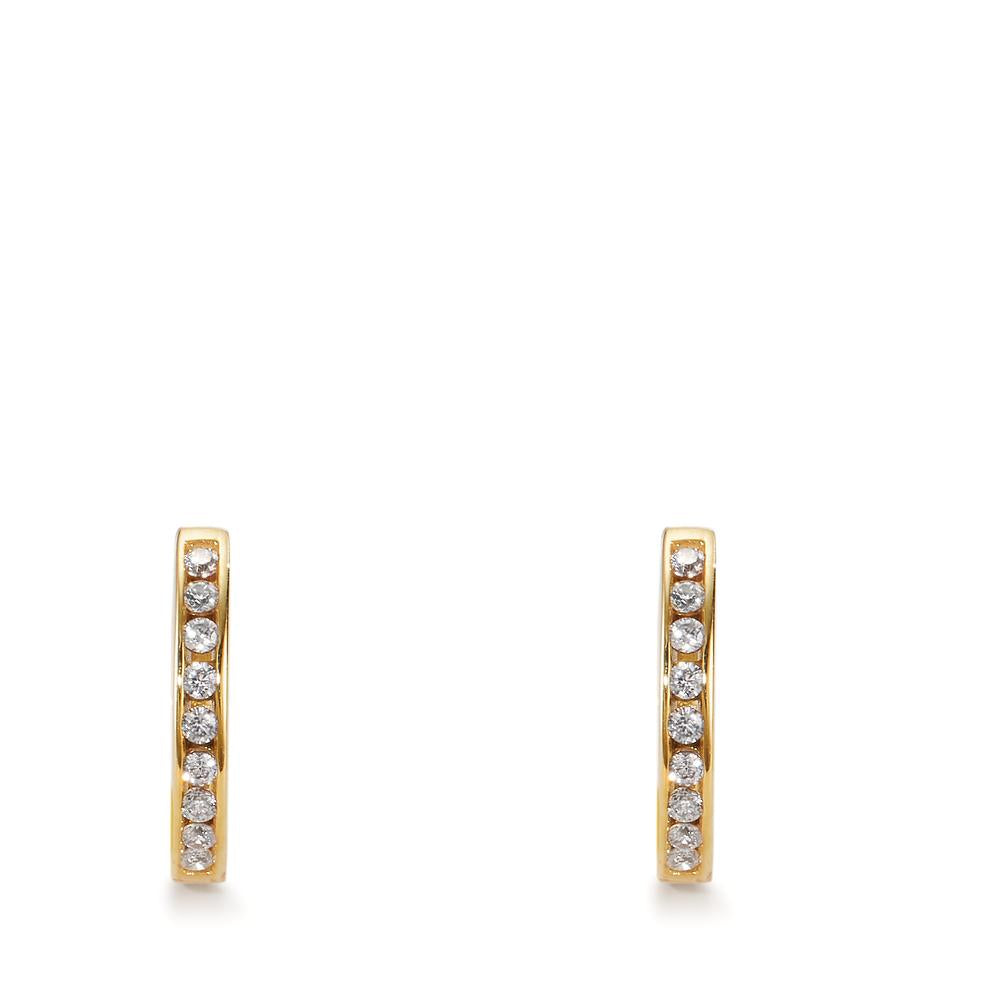 Hinged hoop 9k Yellow Gold Zirconia 18 Stones