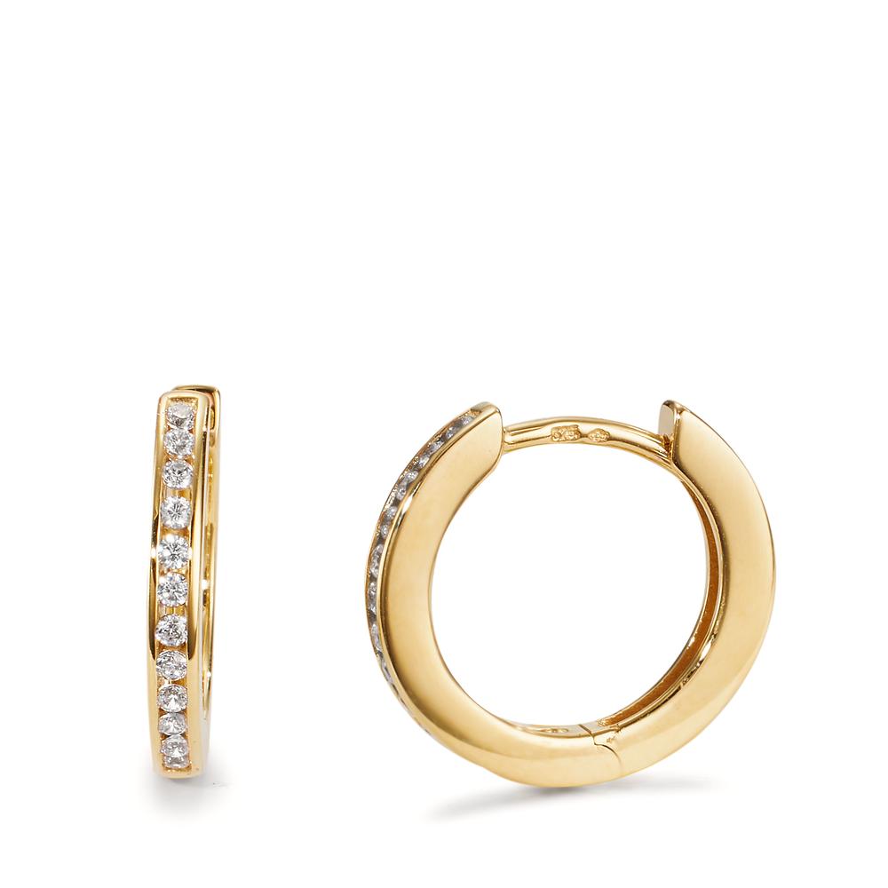 Hinged hoop 9k Yellow Gold Zirconia 24 Stones