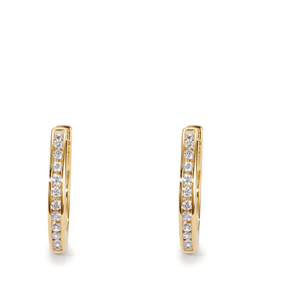 Hinged hoop 9k Yellow Gold Zirconia 24 Stones