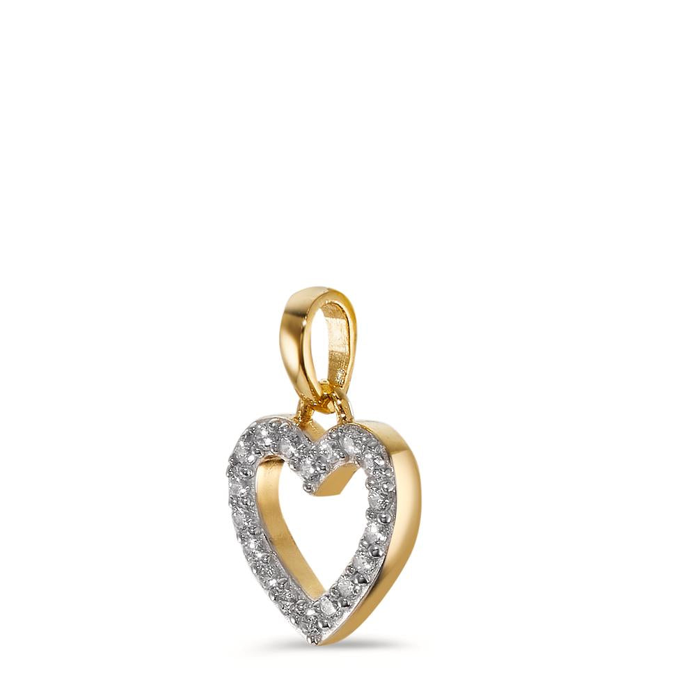 Pendant 9k Yellow Gold Zirconia Heart Ø8 mm