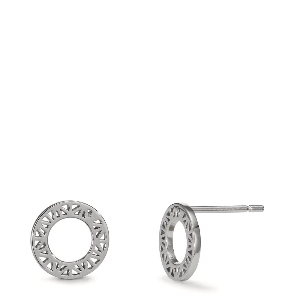 Stud earrings Silver Rhodium plated Ø9.5 mm