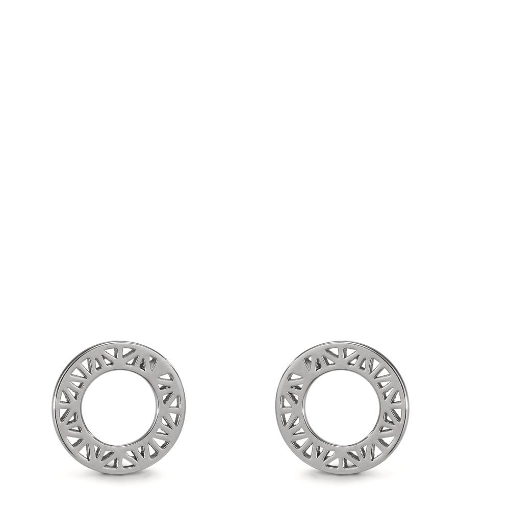 Stud earrings Silver Rhodium plated Ø9.5 mm