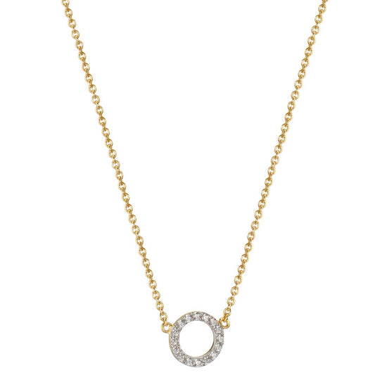 Necklace 9k Yellow Gold Zirconia 42-45 cm