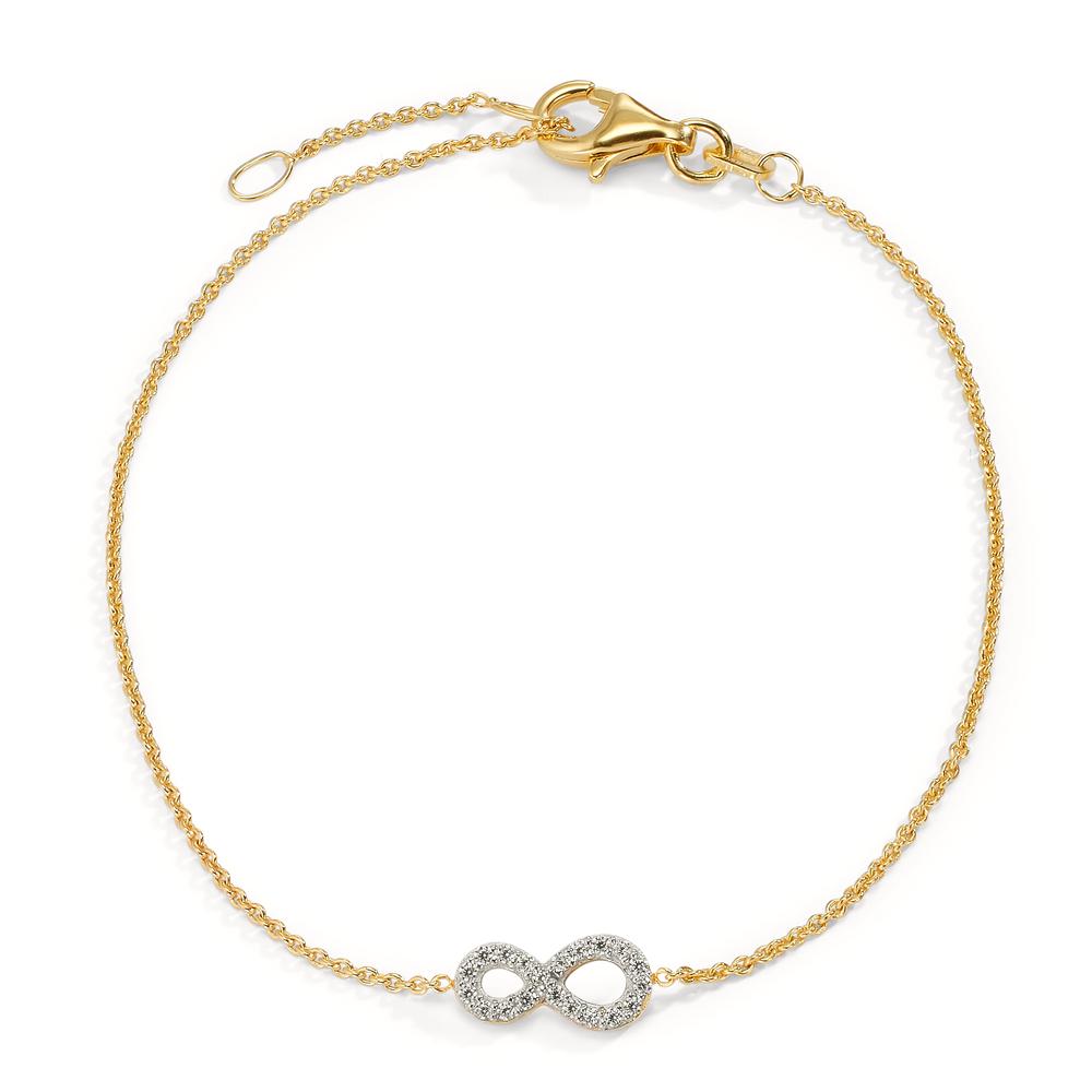 Bracelet 9k Yellow Gold Zirconia Infinity 17-19 cm