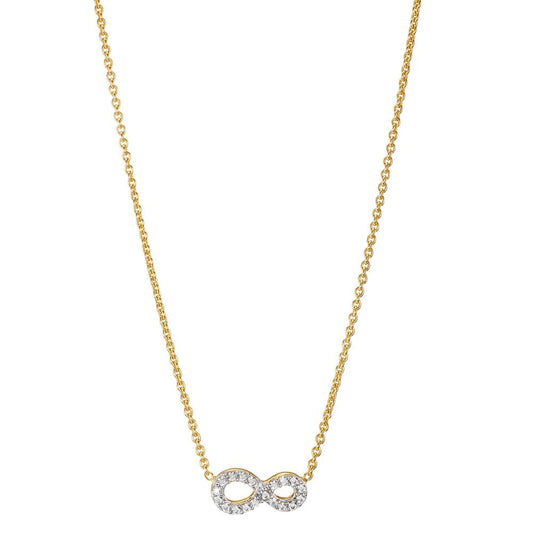 Necklace 9k Yellow Gold Zirconia Infinity 42-45 cm