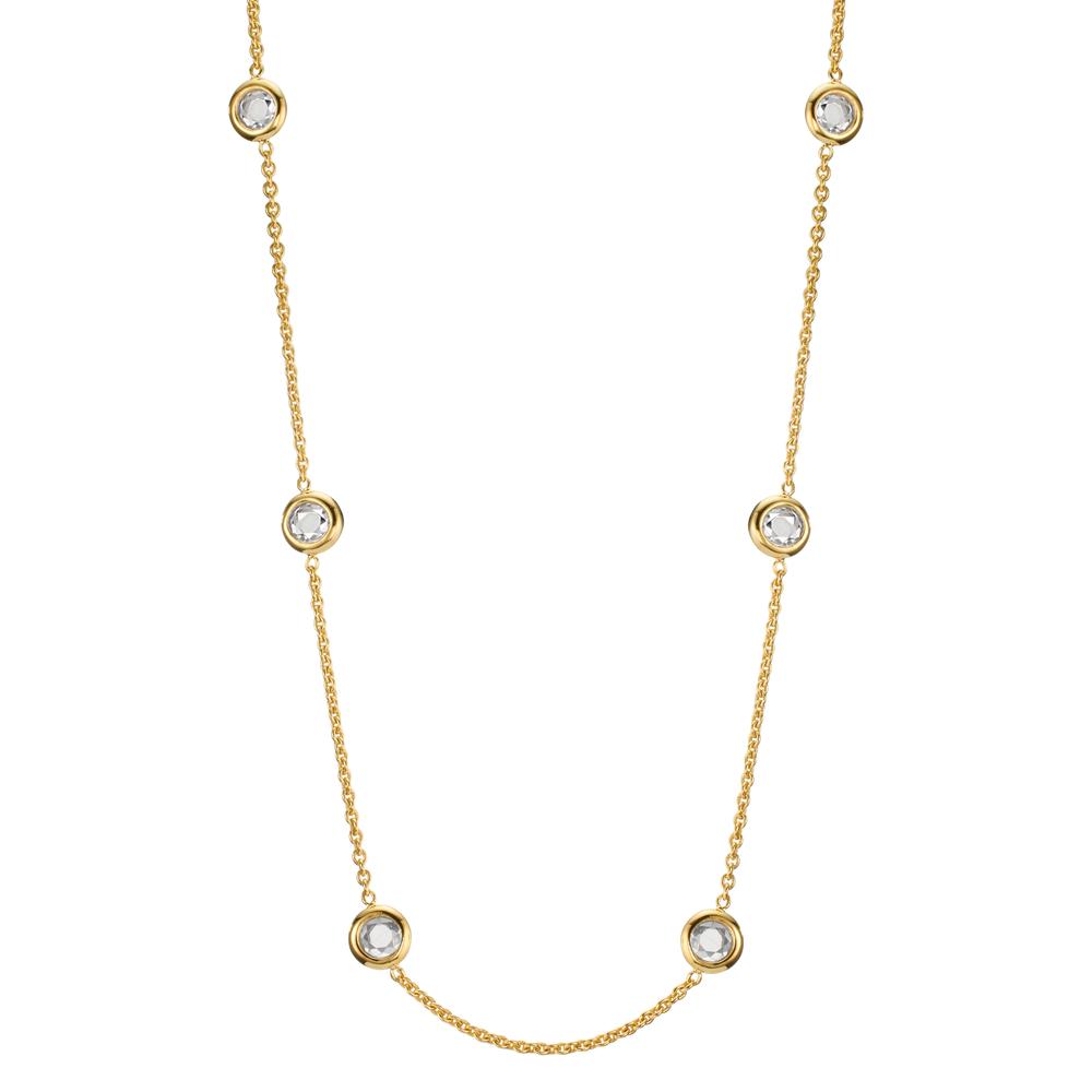 Necklace 9k Yellow Gold Zirconia 6 Stones 42-45 cm