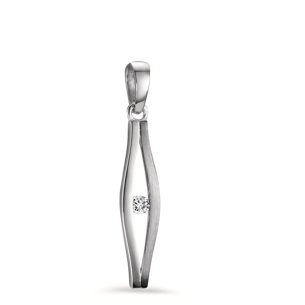 Pendant 9k White Gold Zirconia