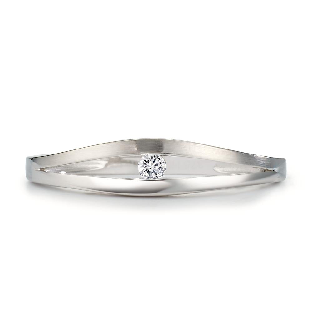 Ring 9k White Gold Zirconia