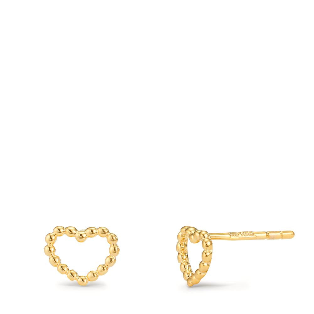 Stud earrings 9k Yellow Gold Heart Ø7.5 mm