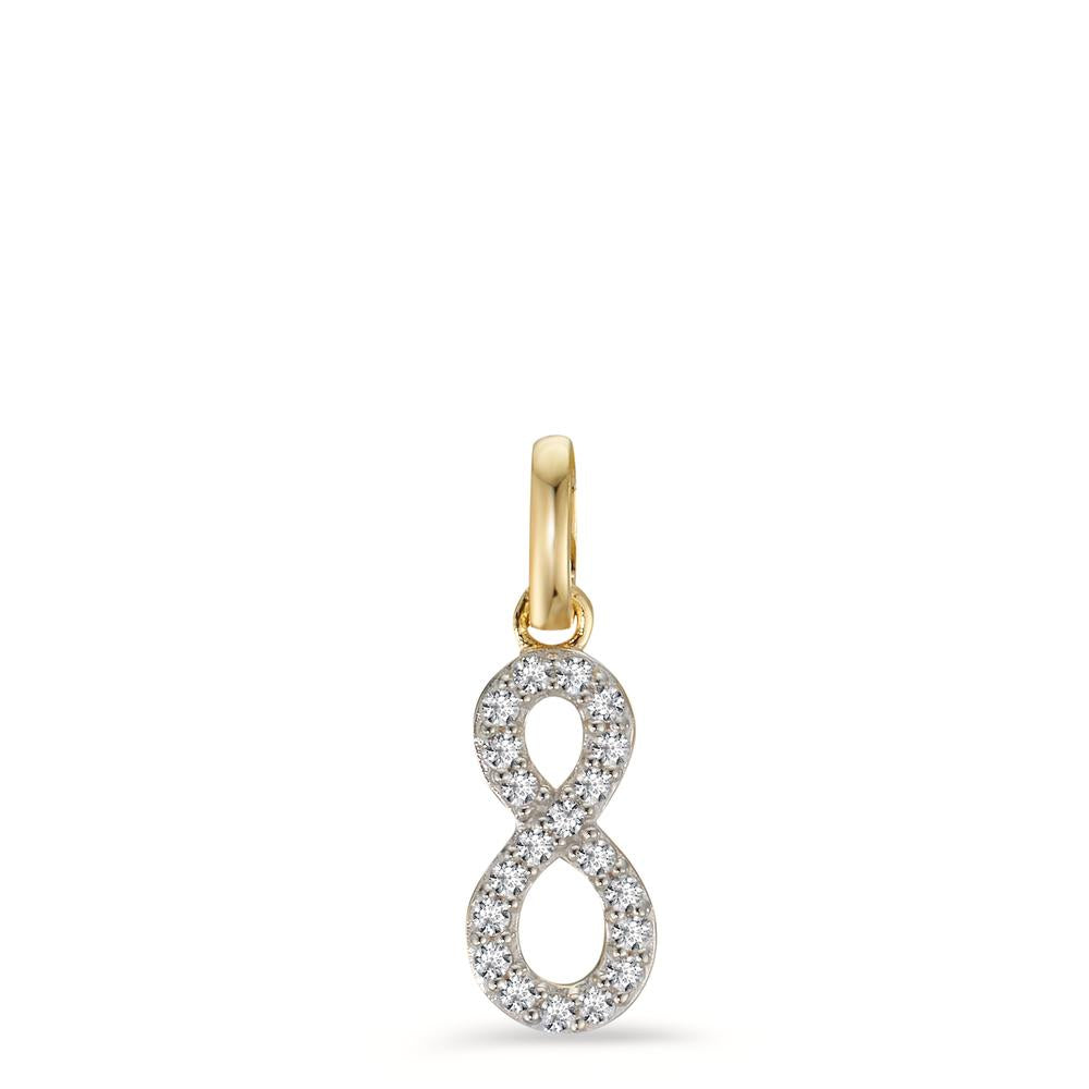 Pendant 9k Yellow Gold Zirconia Infinity