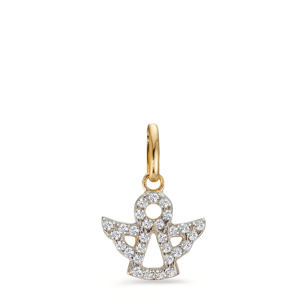 Pendant 9k Yellow Gold Zirconia Guardian Angel