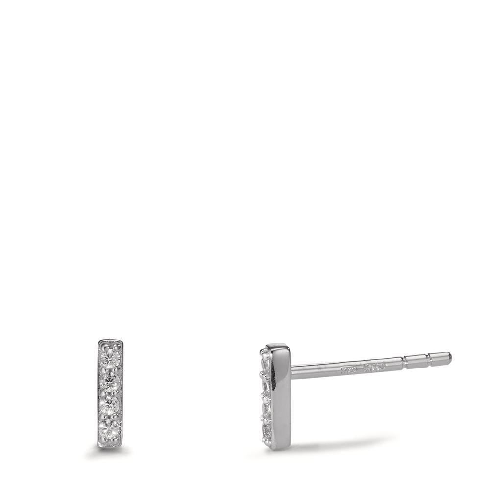 Stud earrings 9k White Gold Zirconia 8 Stones