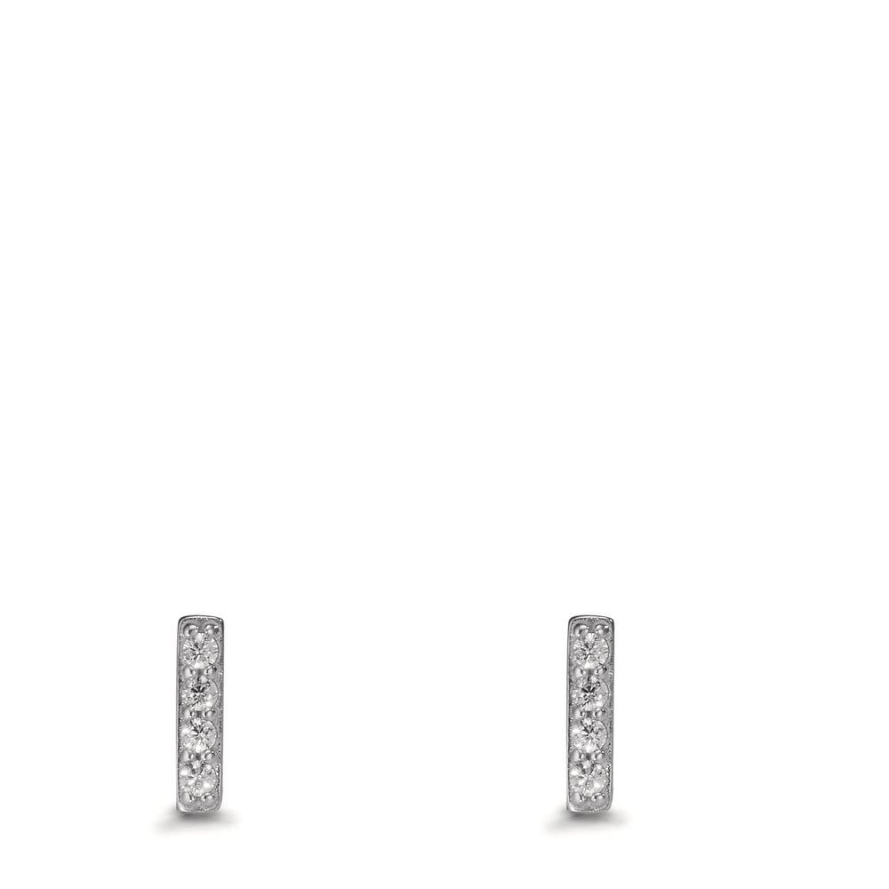 Stud earrings 9k White Gold Zirconia 8 Stones