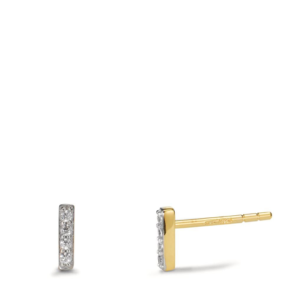 Stud earrings 9k Yellow Gold Zirconia 8 Stones