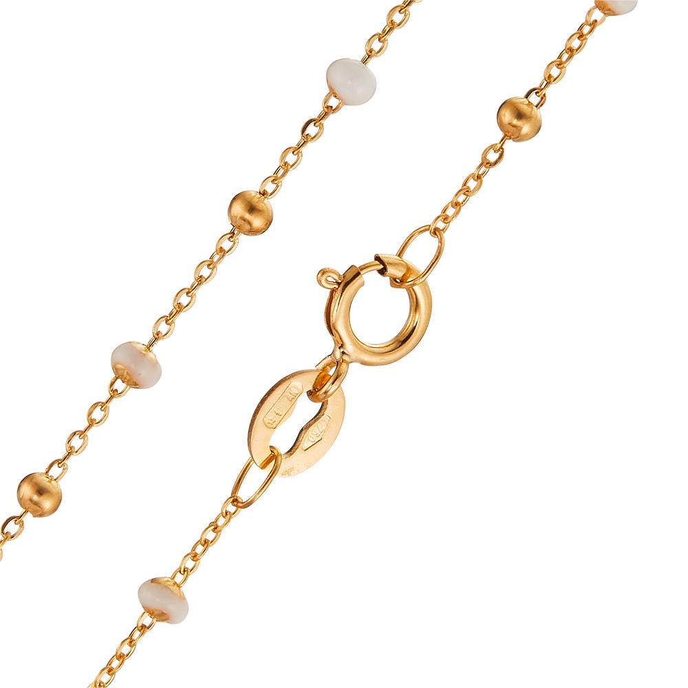 Necklace 18k Yellow Gold Enameled 42 cm