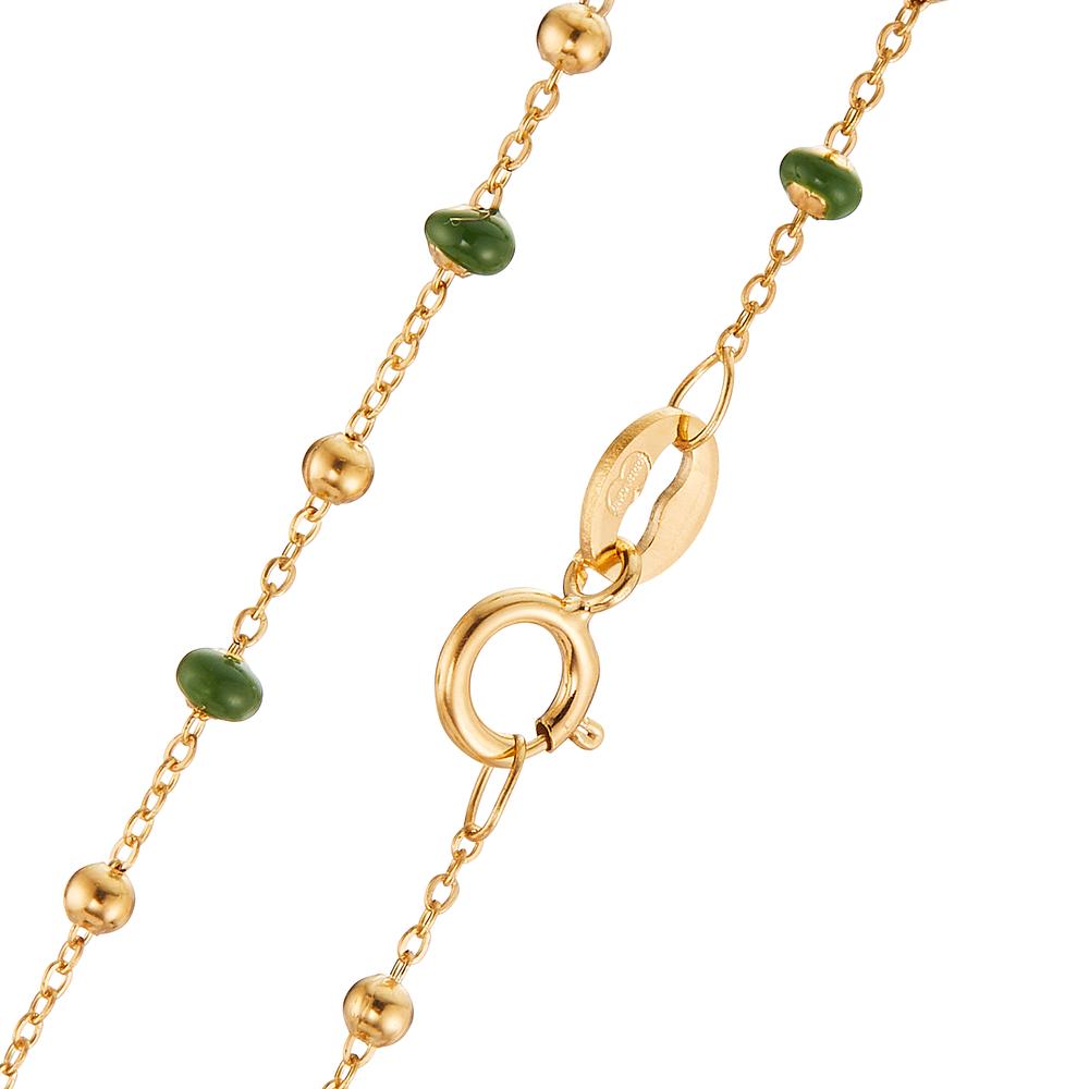 Necklace 18k Yellow Gold Enameled 42 cm