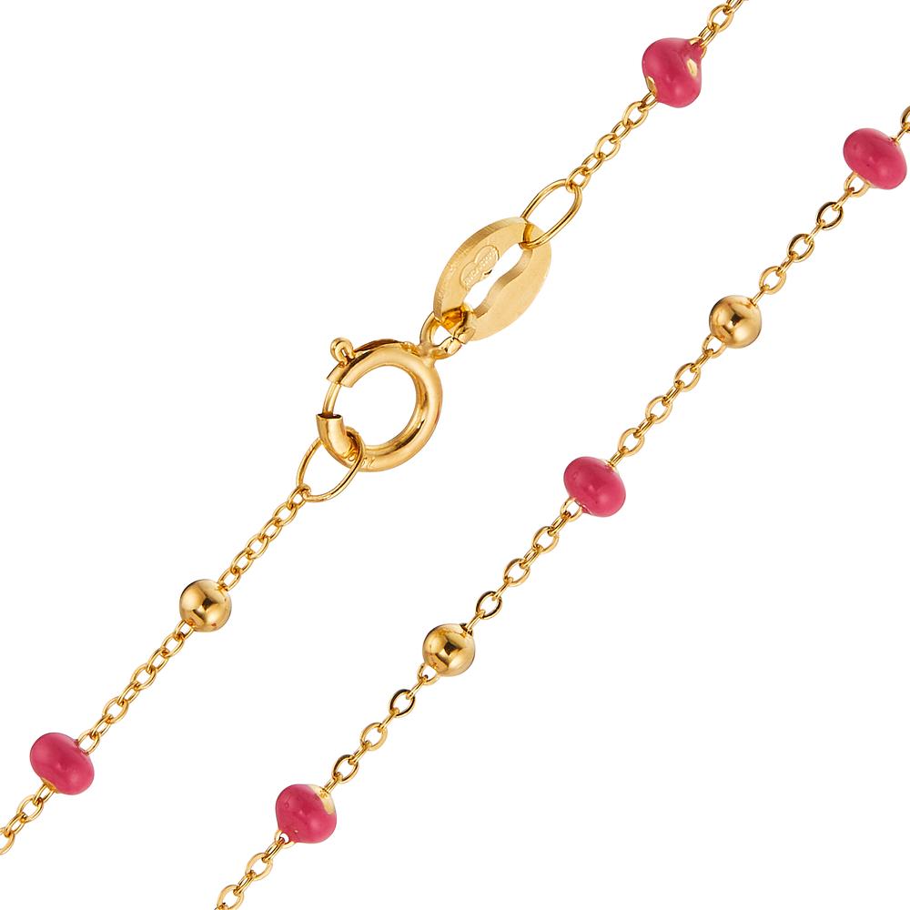 Necklace 18k Yellow Gold Enameled 42 cm