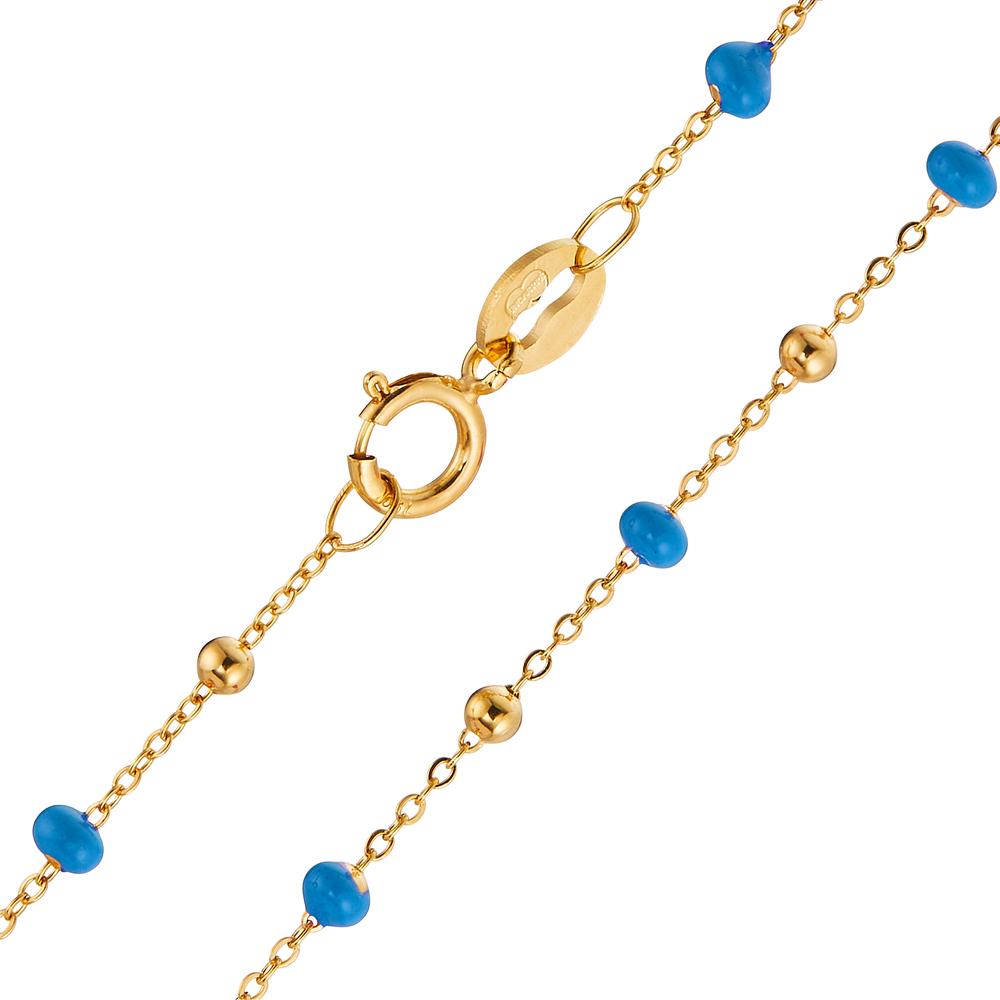 Necklace 18k Yellow Gold Enameled 42 cm