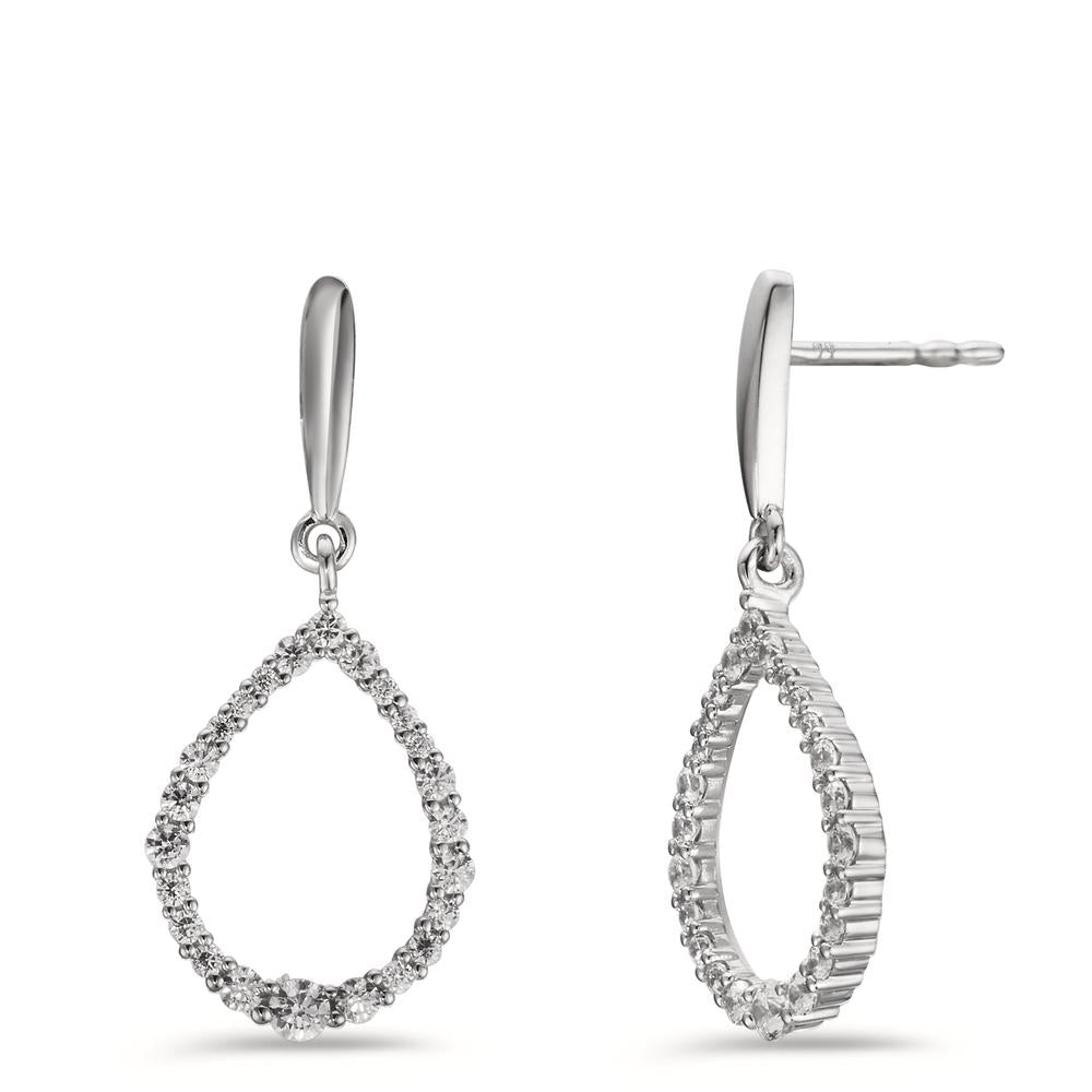 Drop Earrings 9k White Gold Zirconia