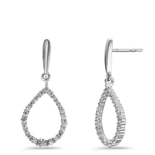 Drop Earrings 9k White Gold Zirconia