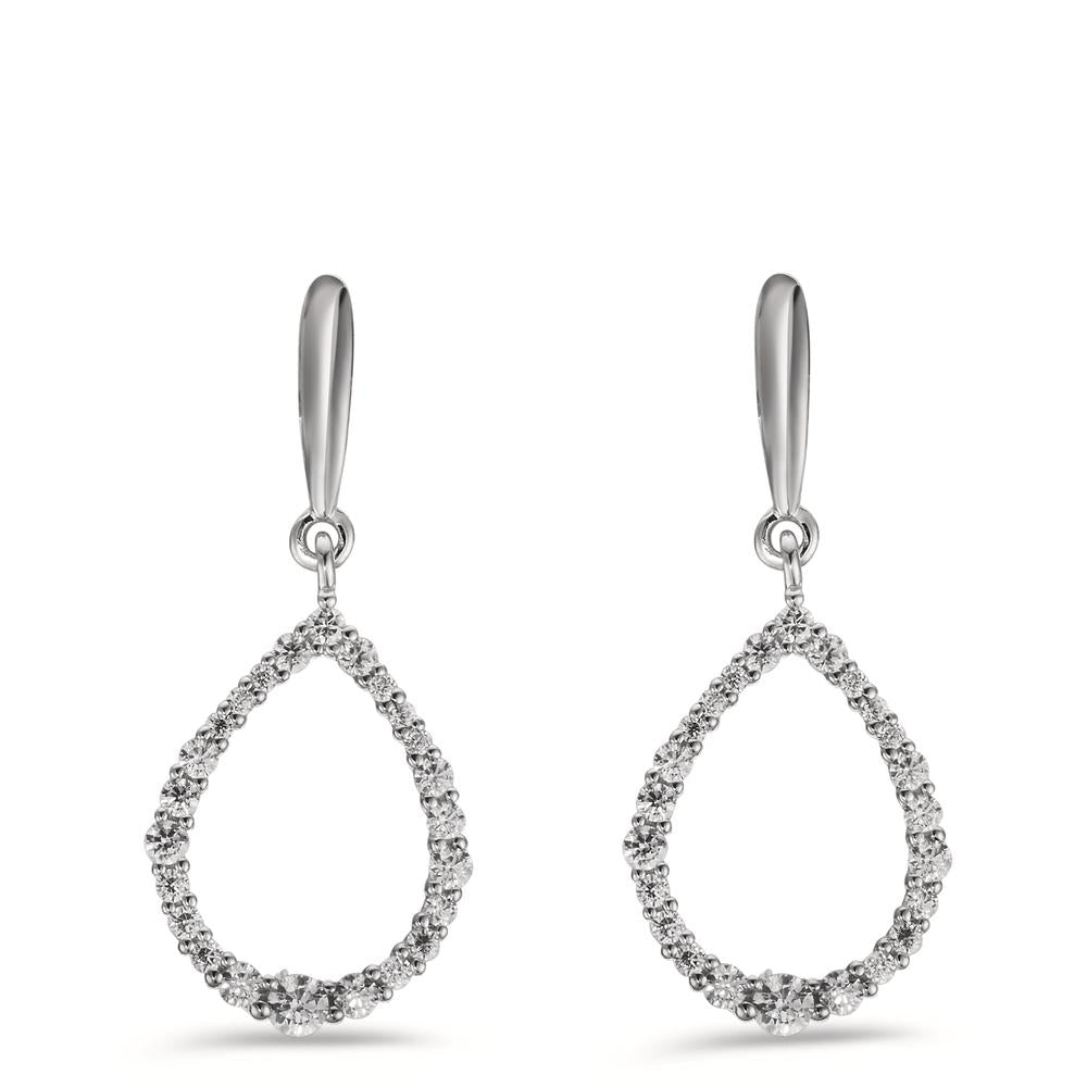 Drop Earrings 9k White Gold Zirconia