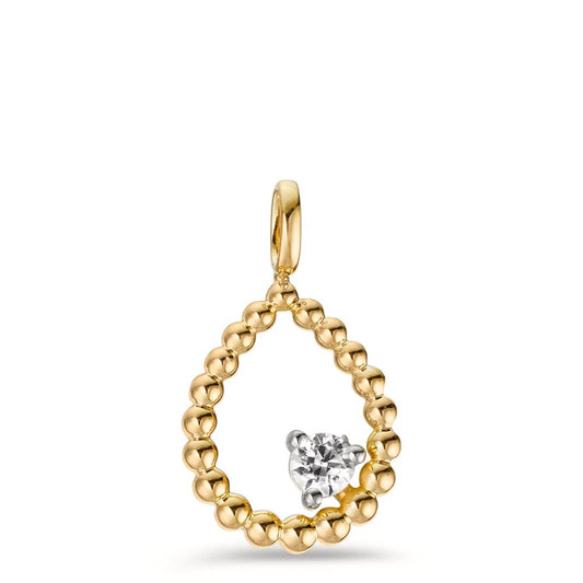 Pendant 9k Yellow Gold Zirconia