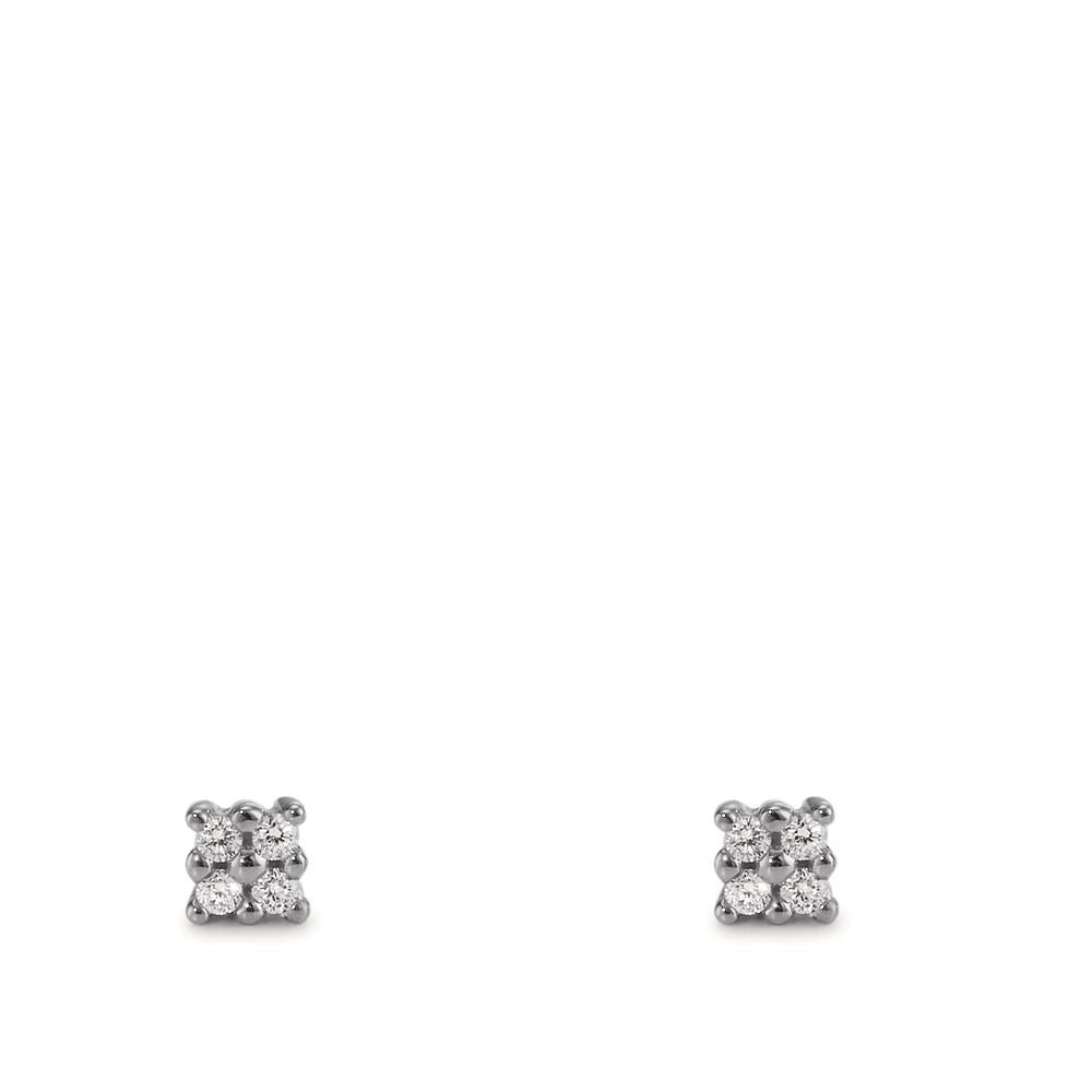 Stud earrings 18k White Gold Diamond 0.04 ct, 8 Stones, p1 Ø2.7 mm