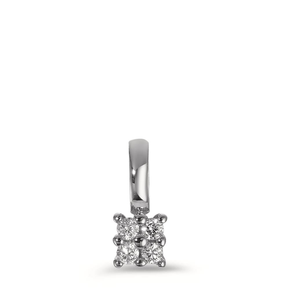 Pendant 18k White Gold Diamond 0.04 ct, 4 Stones, p1 Ø3.3 mm