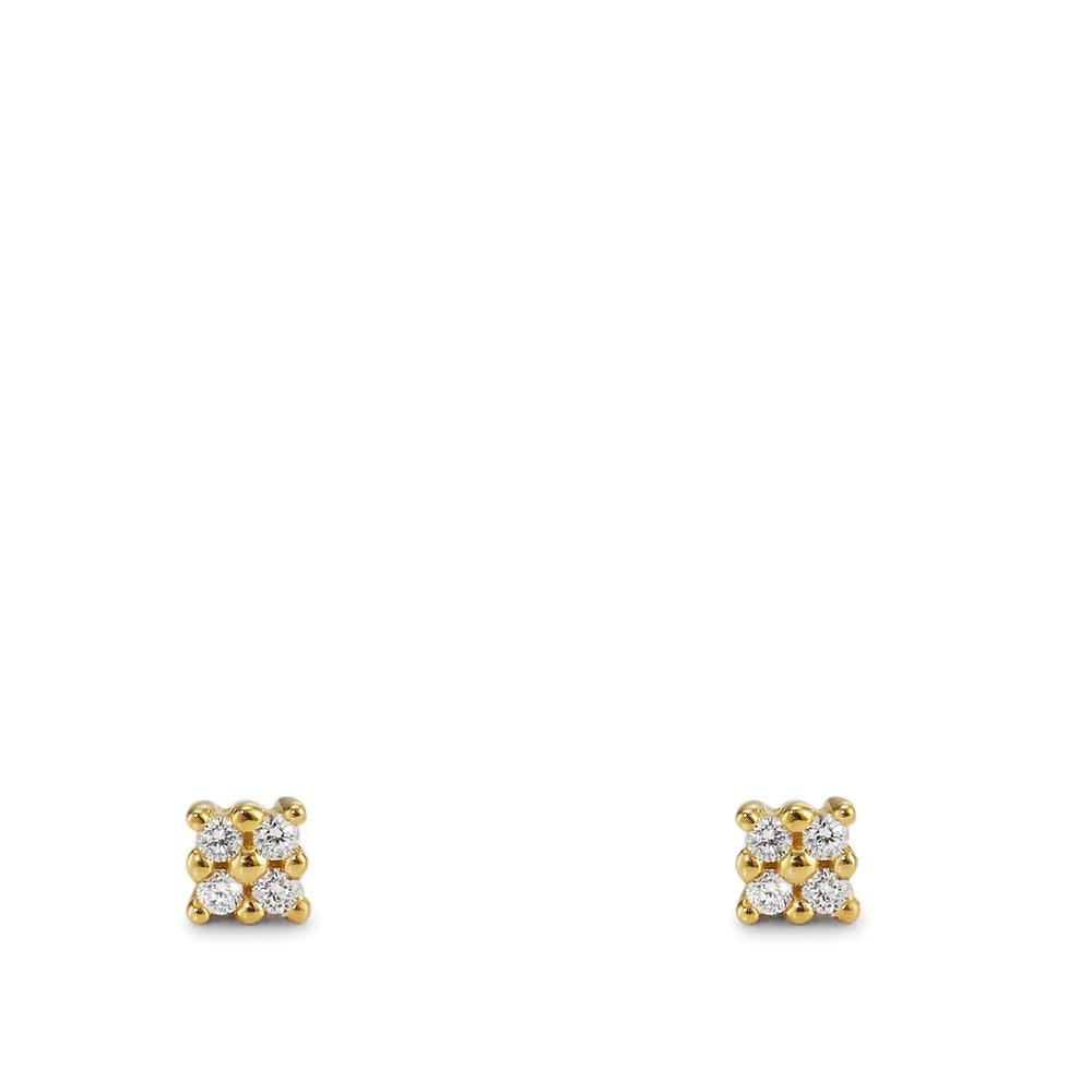 Stud earrings 18k Yellow Gold Diamond 0.04 ct, 8 Stones, p1 Ø2.7 mm