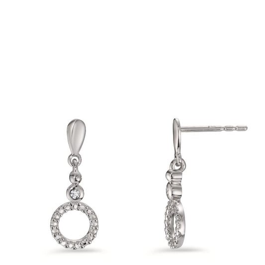 Drop Earrings 18k White Gold Diamond 0.015 ct, 2 Stones, p1