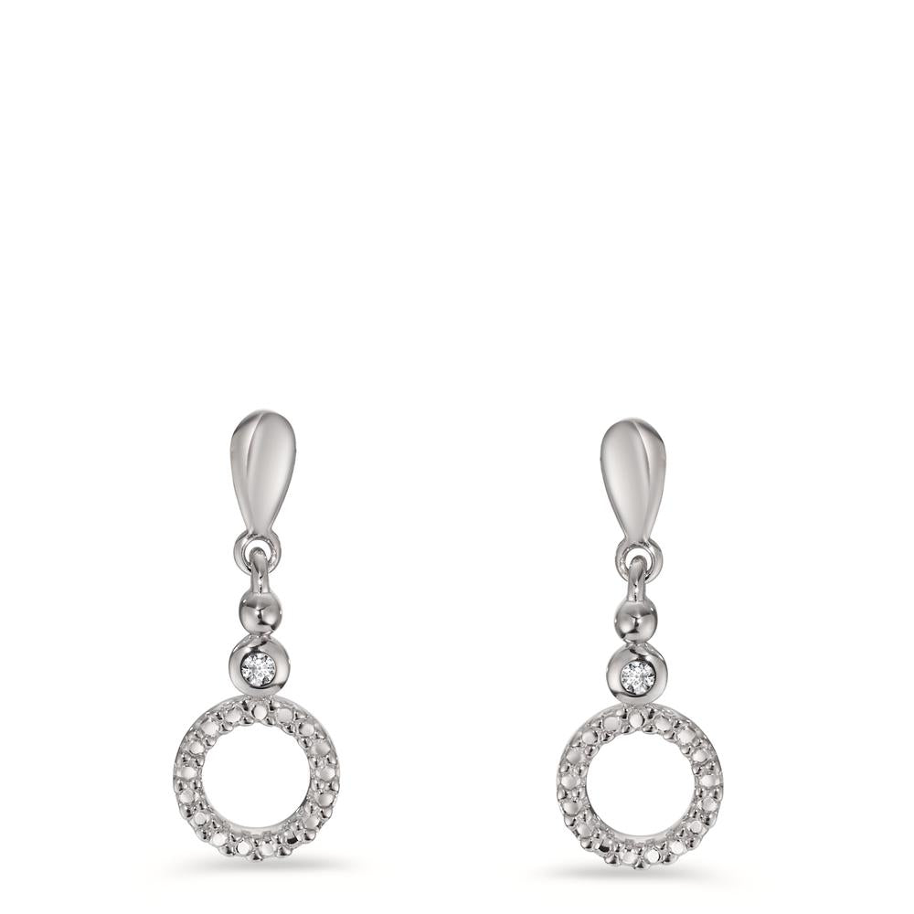 Drop Earrings 18k White Gold Diamond 0.015 ct, 2 Stones, p1