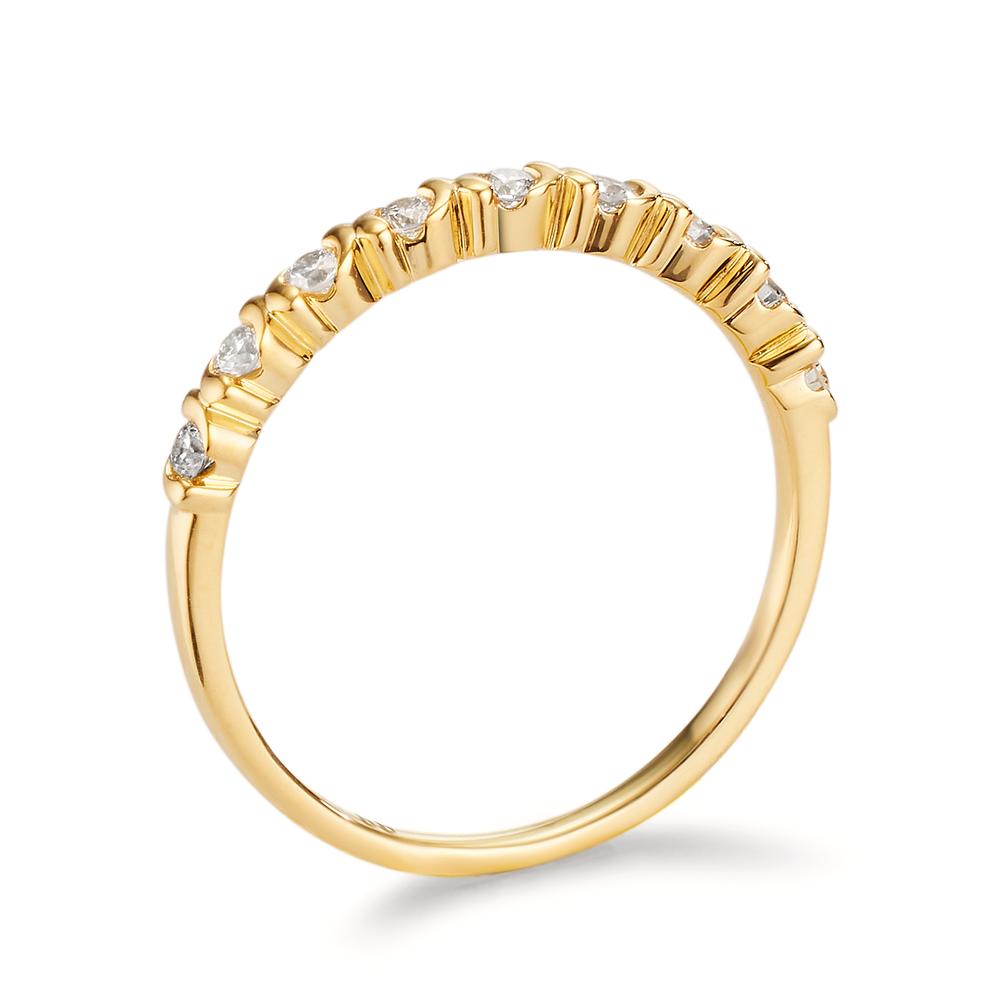 Memory ring 18k Yellow Gold Diamond 0.22 ct, 9 Stones, w-si