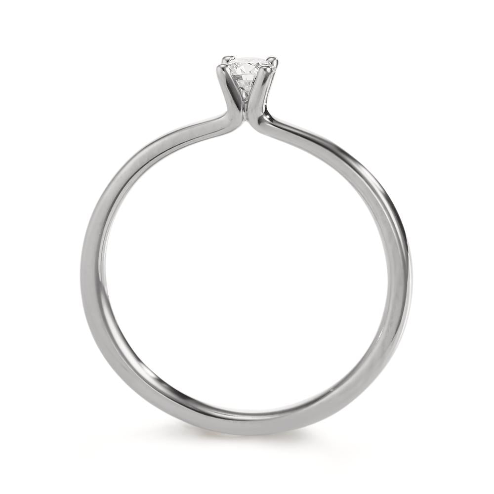 Solitaire ring 18k White Gold Diamond 0.15 ct, w-si