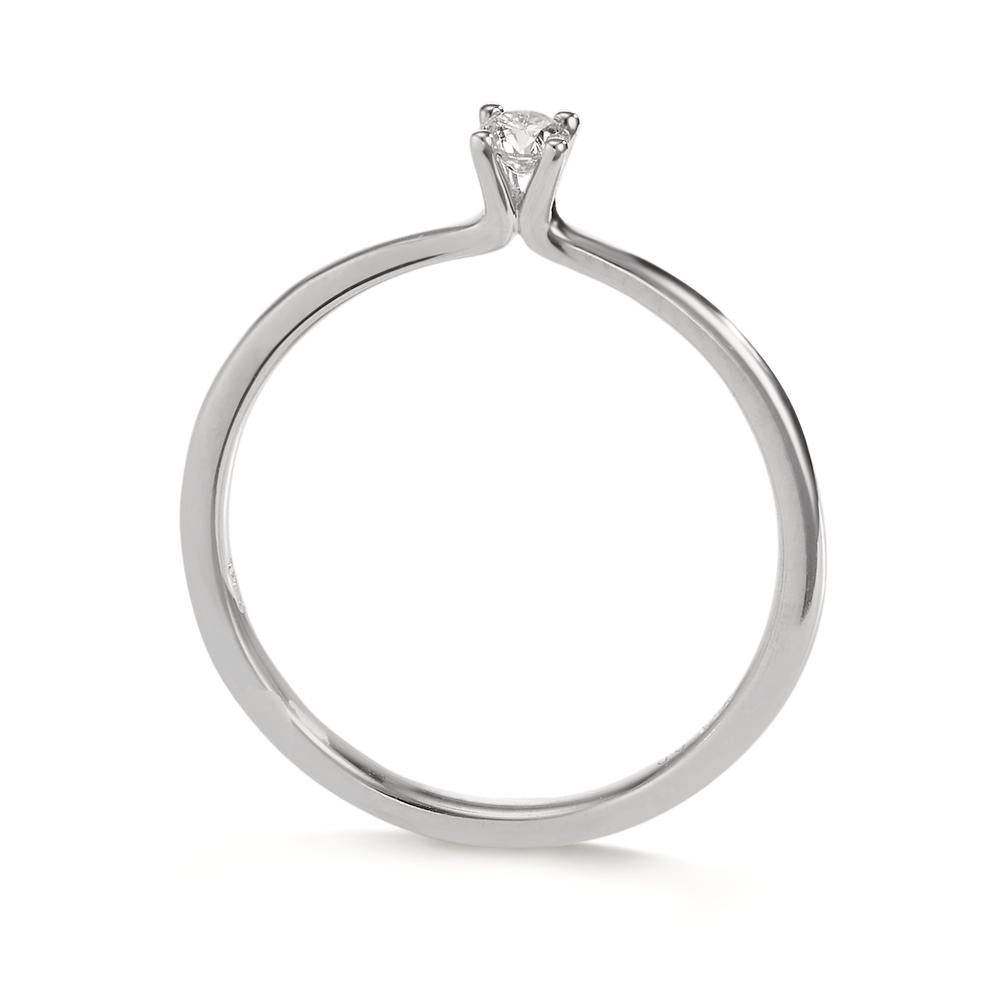 Solitaire ring 18k White Gold Diamond 0.10 ct, w-si